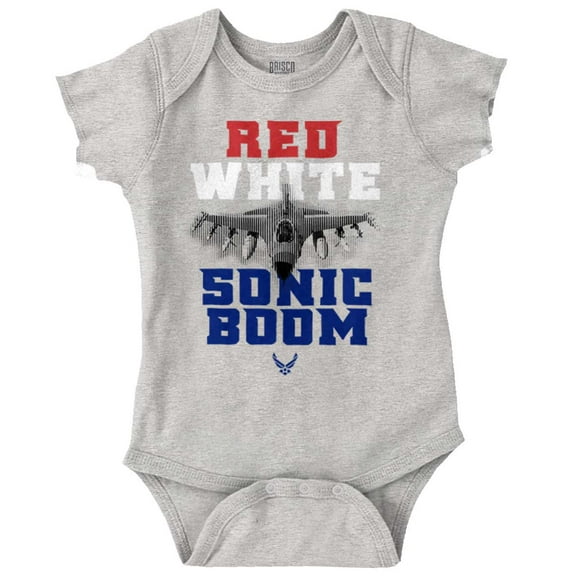 US Air Force Patriotic Sonic Boom Romper Boys or Girls Infant Baby Brisco Brands 12M
