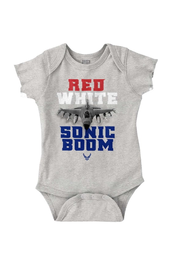 US Air Force Patriotic Sonic Boom Romper Boys or Girls Infant Baby Brisco Brands 6M