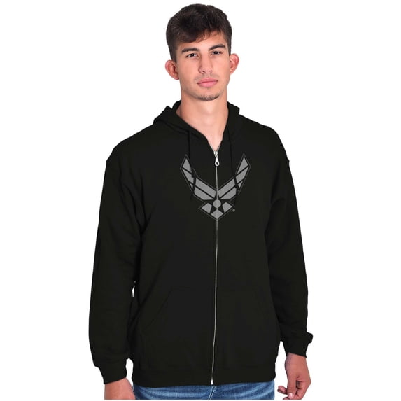 US Air Force Pilot Symbol USAF Unisex Plus Size Zip Hoodie Brisco Brands 2X