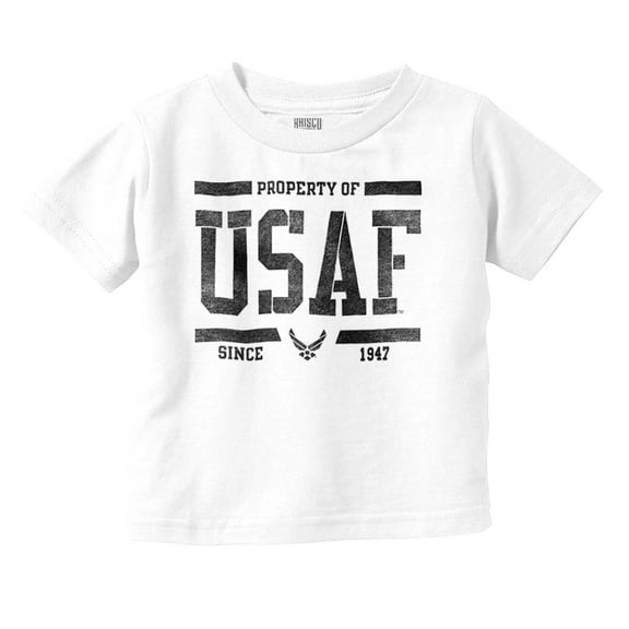 US Air Force Property of USAF Toddler Boy Girl T Shirt Infant Toddler Brisco Brands 4T