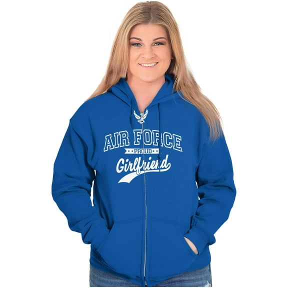 US Air Force Proud USAF Girlfriend Women Plus Size Zipper Hoodie Brisco Brands 5X