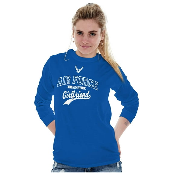 US Air Force Proud USAF Girlfriend Women's Long Sleeve T Shirt Brisco Brands S