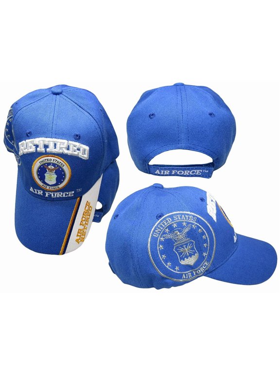 US Air Force Retired Blue White Bill Blue Shadow Embroidered Cap Hat Licensed