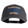 thumbnail image 1 of US Air Force Retired with Flag Embroidered Retro Cotton Blend Snapback Cap - Charcoal OSFM, 1 of 5