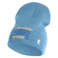 thumbnail image 1 of US Air Force Retired with Flag Symbol Embroidered 8 Inch Solid Knit Short Beanie Made in USA - Carolina Blue OSFM, 1 of 5