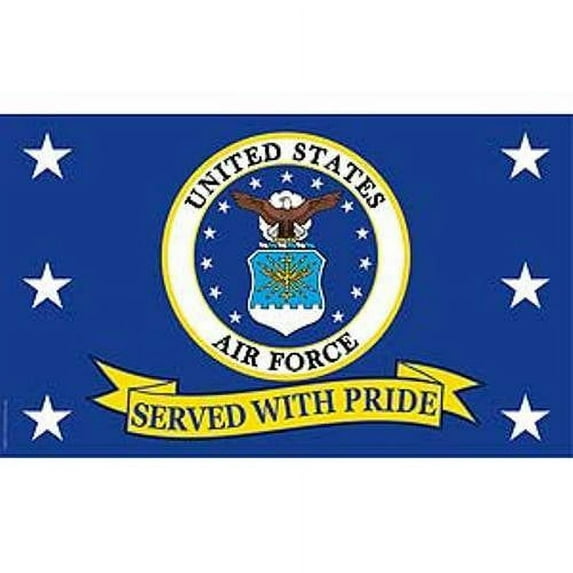 US Air Force Served with Pride Super Poly Full Sized Flag 3'x5'