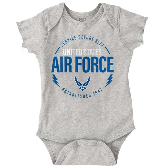 US Air Force Service Before Self Romper Boys or Girls Infant Baby Brisco Brands 12M