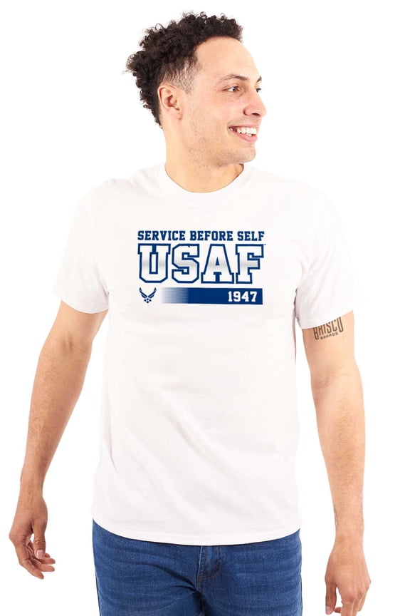 US Air Force Service Before Self USAF Men's Graphic T Shirt Tees Brisco Brands L