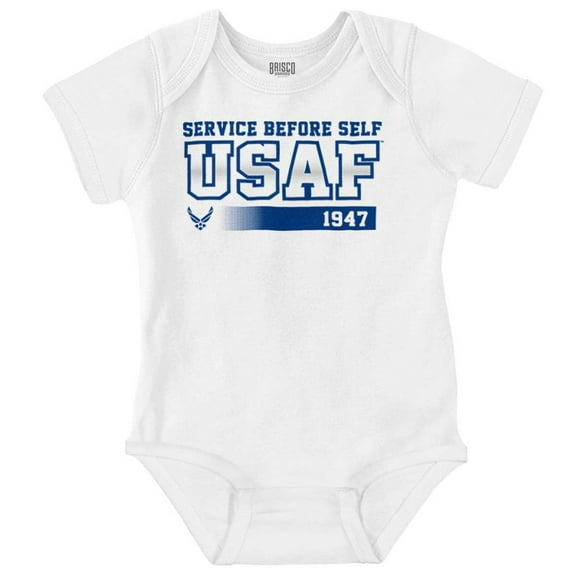 US Air Force Service Before Self USAF Romper Boys or Girls Infant Baby Brisco Brands 18M