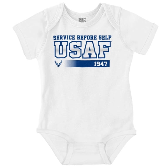 US Air Force Service Before Self USAF Romper Boys or Girls Infant Baby Brisco Brands NB