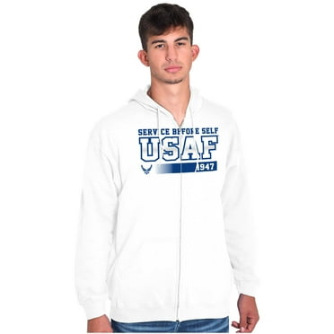 US Air Force Service Before Self USAF Zip Up Hoodie Men's Women's Brisco Brands L