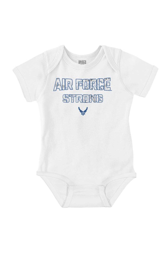 US Air Force Strong USAF Pride Romper Boys or Girls Infant Baby Brisco Brands 12M
