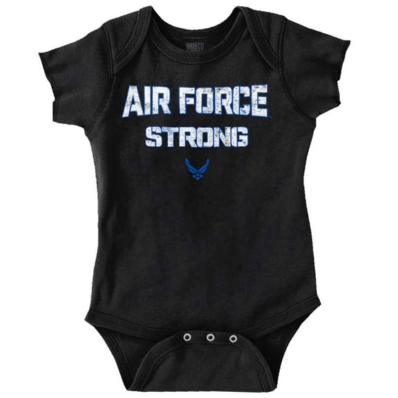 US Air Force Strong USAF Pride Romper Boys or Girls Infant Baby Brisco Brands 6M
