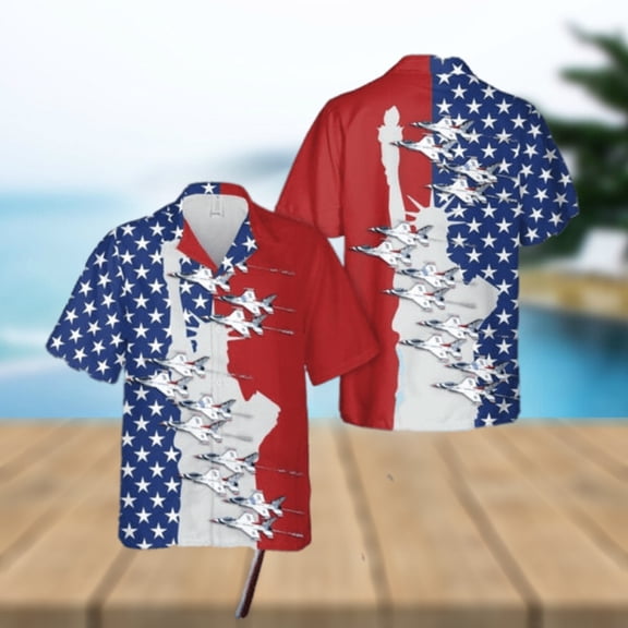 US Air Force Thunderbirds 4th Of July V2 Hawaiian Shirt – Mens Hawaiian Shirt – US Air For
