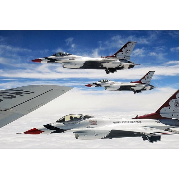 US Air Force Thunderbirds Over Washington 2012 - 20x30 Inch Laminated Aviation Poster - Stunning Detail and Bold Colors
