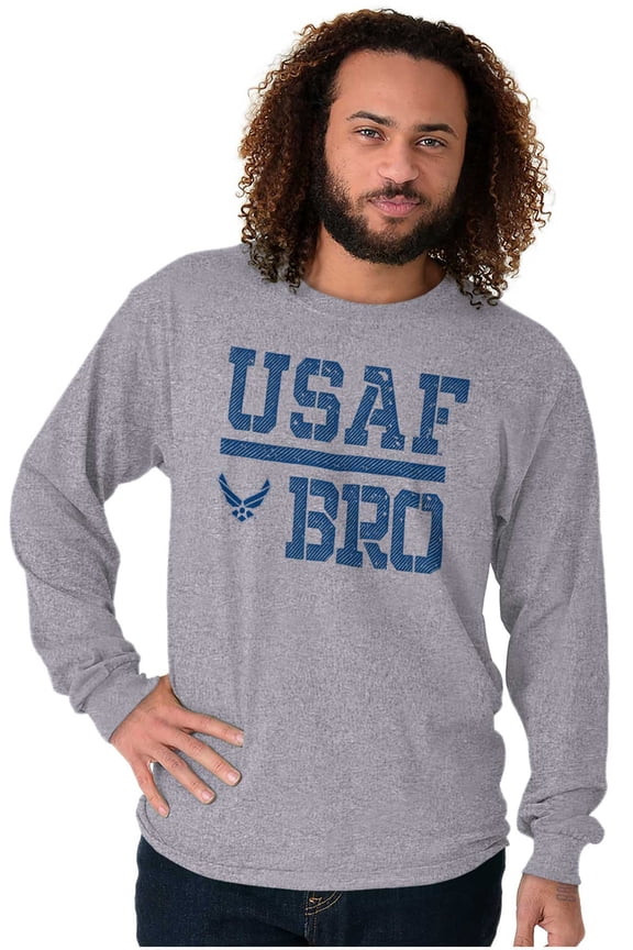 USAF Bro Brother Men's Big & Tall Long Sleeve Graphic Tee Brisco Brands 3X