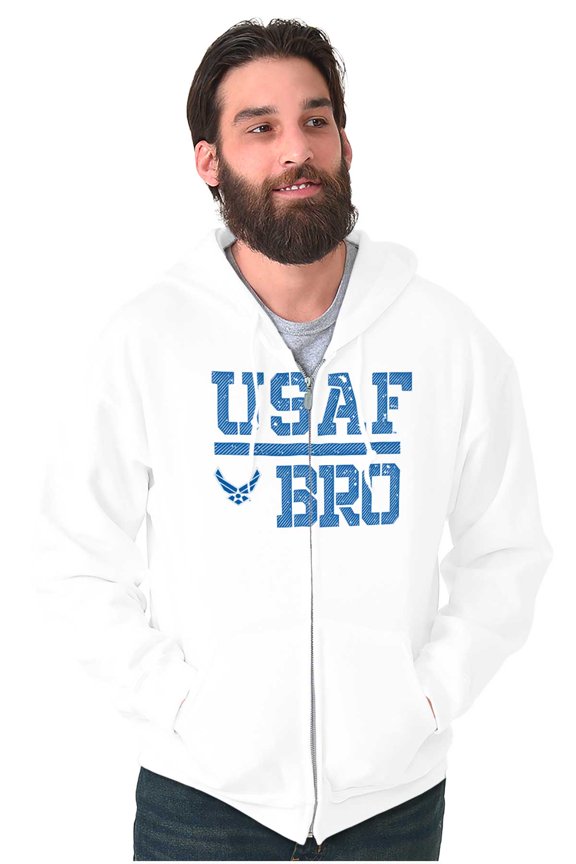 USAF Bro Brother Men Big & Tall Zip Hoodie Brisco Brands 2X