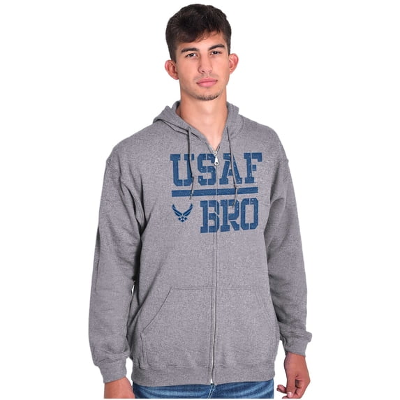 US Air Force USAF Bro Brother Men Big & Tall Zip Hoodie Brisco Brands 2X