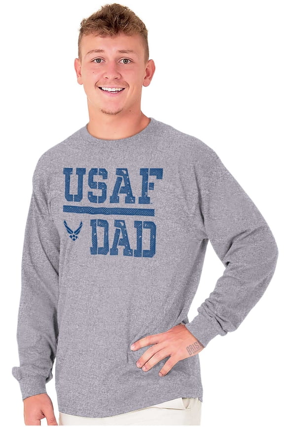 USAF Dad Military Father Men Big & Tall Long Sleeve Tee Brisco Brands 3X