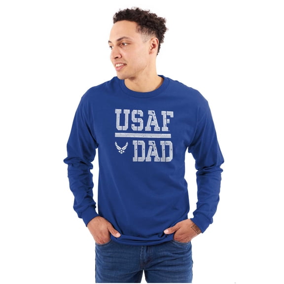 US Air Force USAF Dad Military Father Men's Long Sleeve Tee T Shirt Brisco Brands S
