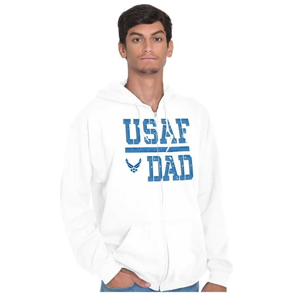 US Air Force USAF Dad Military Father Zip Hoodie Sweatshirt Men Brisco Brands S