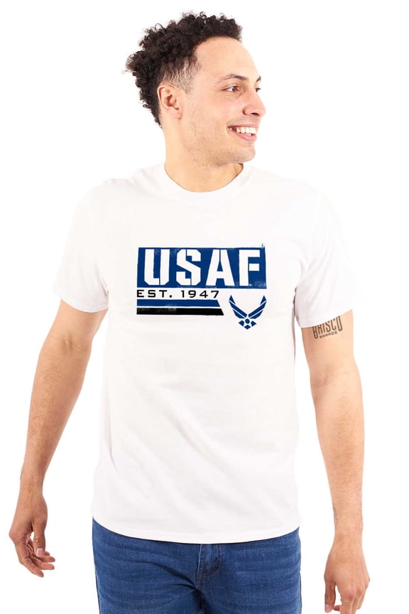 USAF Est 1947 Logo Men's Graphic T Shirt Tees Brisco Brands 3X