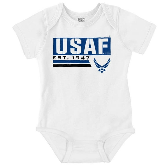 US Air Force USAF Est 1947 Logo Romper Boys or Girls Infant Baby Brisco Brands 18M