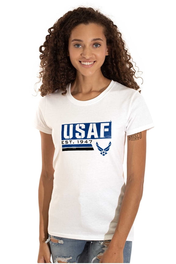 USAF Est 1947 Logo Women's T Shirt Ladies Tee Brisco Brands X