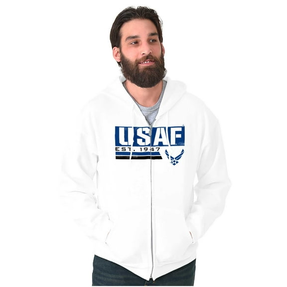 US Air Force USAF Est 1947 Logo Zip Up Hoodie Men's Women's Brisco Brands S