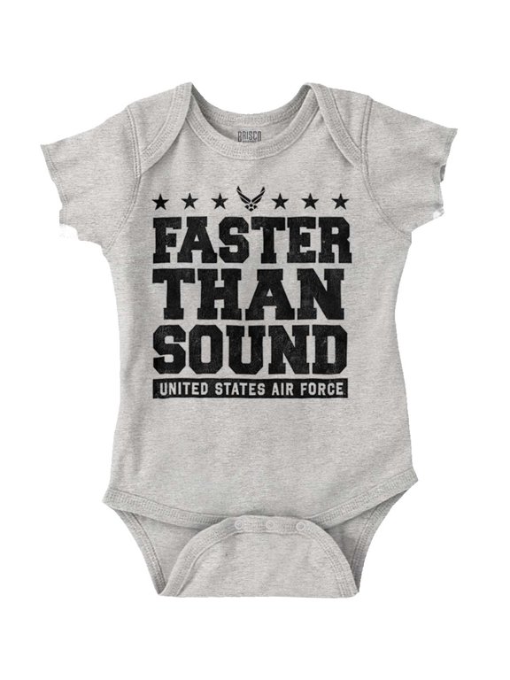 US Air Force USAF Faster Than Sound Romper Boys or Girls Infant Baby Brisco Brands 12M