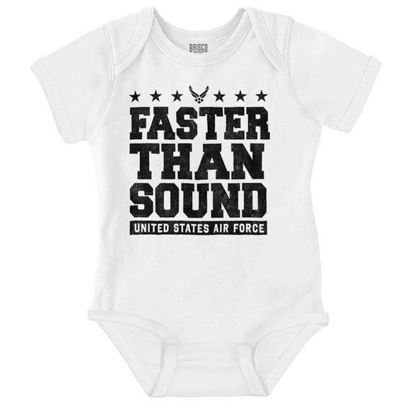 US Air Force USAF Faster Than Sound Romper Boys or Girls Infant Baby Brisco Brands NB