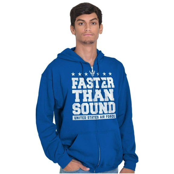 US Air Force USAF Faster Than Sound Unisex Plus Size Zip Hoodie Brisco Brands 5X