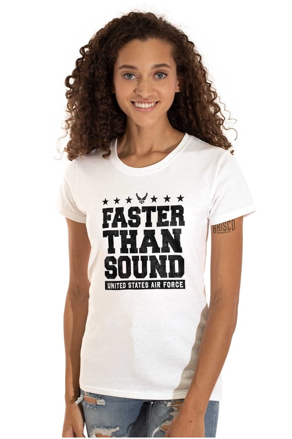 USAF Faster Than Sound Women's T Shirt Ladies Tee Brisco Brands S