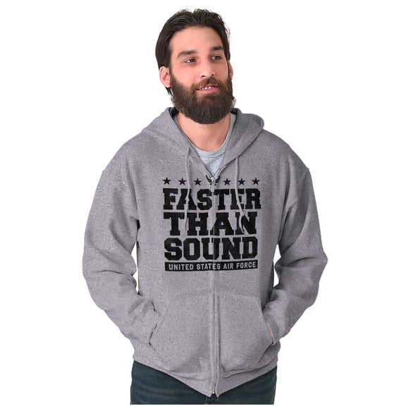 US Air Force USAF Faster Than Sound Zip Up Hoodie Men's Women's Brisco Brands X