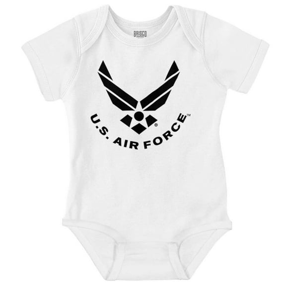 US Air Force USAF Fly Fight Emblem Romper Boys or Girls Infant Baby Brisco Brands 6M