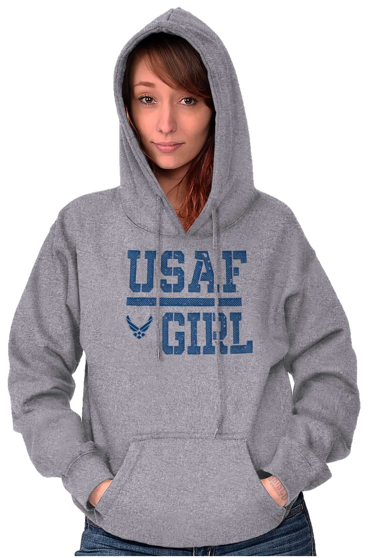 US Air Force USAF Girl Hoodie Sweatshirt Women Brisco Brands 5X