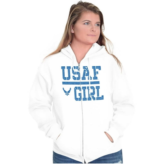US Air Force USAF Girl Zip Hoodie Sweatshirt Women Brisco Brands M