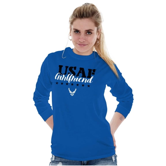 US Air Force USAF Girlfriend Pride Women's Long Sleeve T Shirt Brisco Brands S