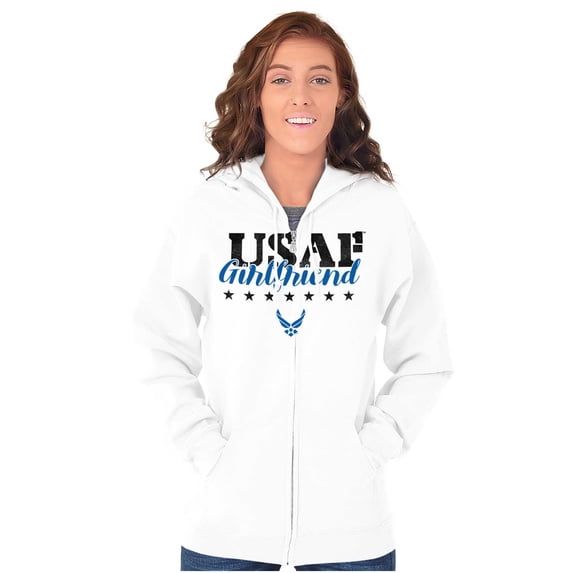 US Air Force USAF Girlfriend Pride Zip Hoodie Sweatshirt Women Brisco Brands S