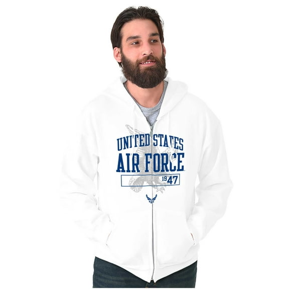 US Air Force USAF Logo Bald Eagle Zip Up Hoodie Men's Women's Brisco Brands S