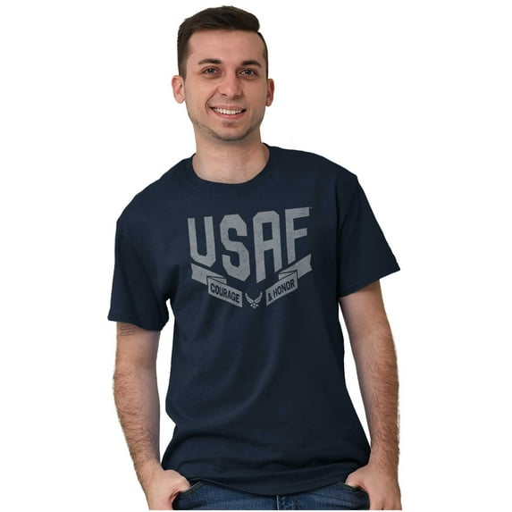 US Air Force USAF Logo Courage Honor Unisex Plus Size Graphic Tee Brisco Brands 4X