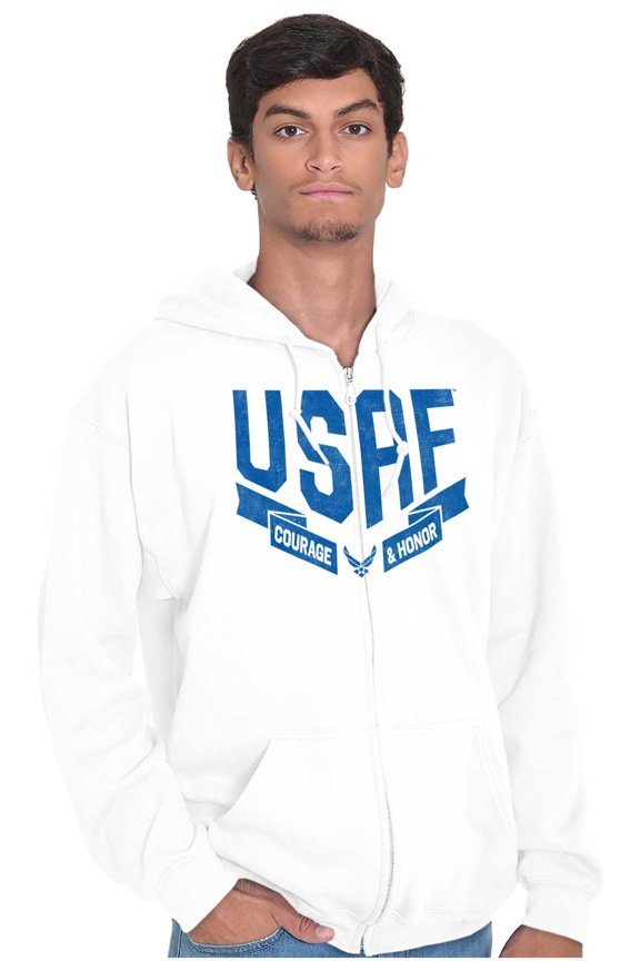 USAF Logo Courage Honor Unisex Plus Size Zip Hoodie Brisco Brands 4X
