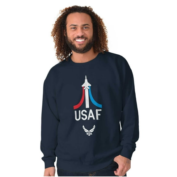 US Air Force USAF Military Patriot Unisex Plus Fleece Graphic Sweatshirt Brisco Brands 3X
