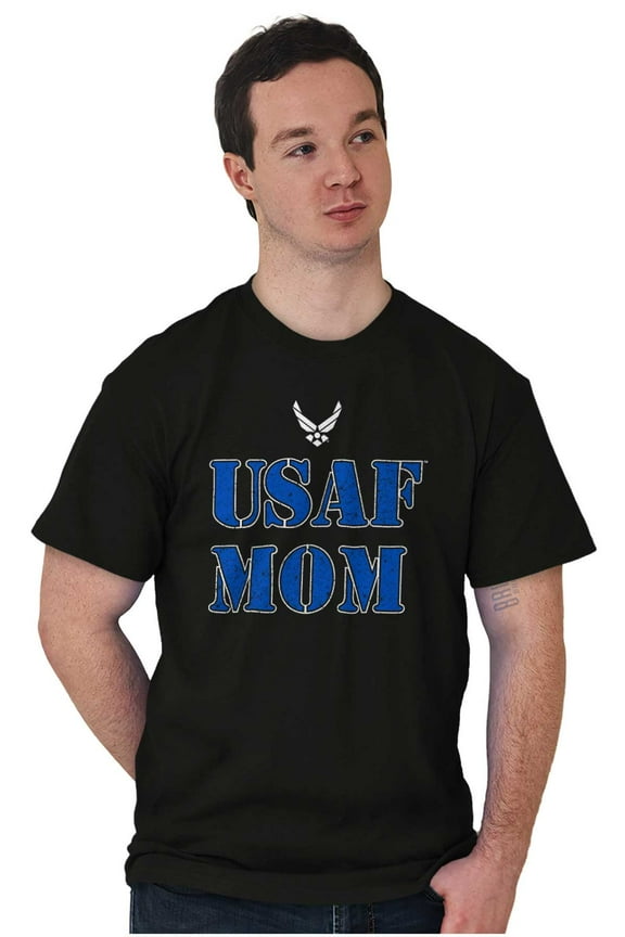 US Air Force USAF Mom Family Support Men's Graphic T Shirt Tees Brisco Brands S