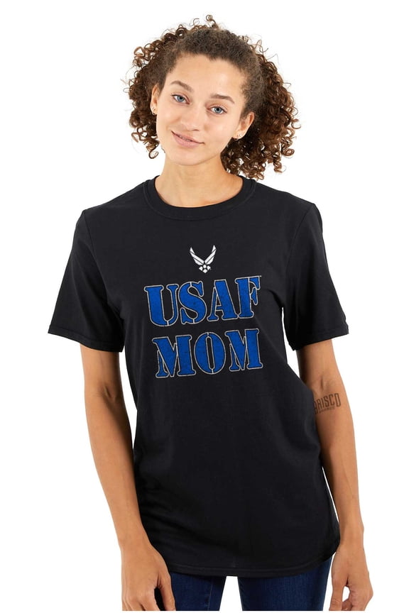 USAF Mom Family Support Women Plus Size Graphic Tee Tees Brisco Brands 2X