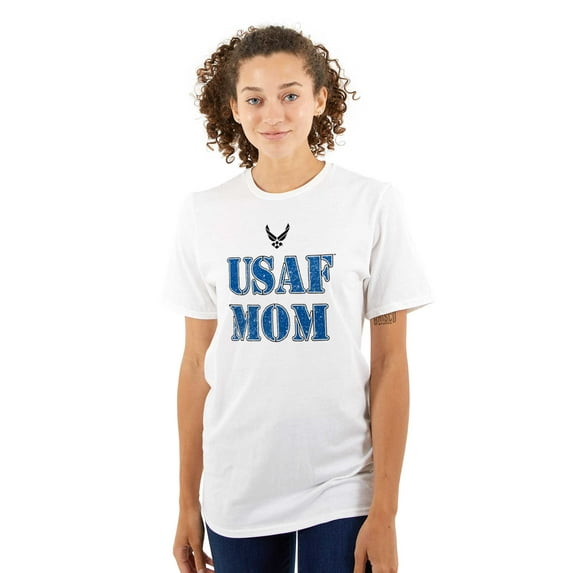 US Air Force USAF Mom Family Support Women Plus Size Graphic Tee Tees Brisco Brands 5X