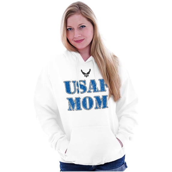 US Air Force USAF Mom Family Support Women Plus Size Hoodie Brisco Brands 2X