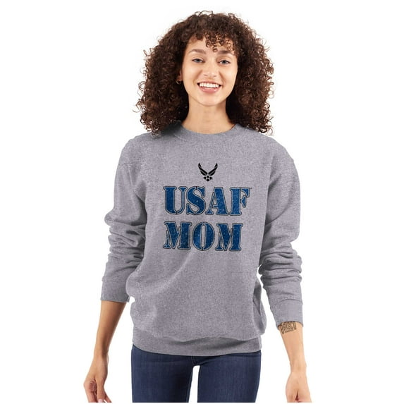 US Air Force USAF Mom Family Support Women Plus Size Sweatshirt Brisco Brands 2X