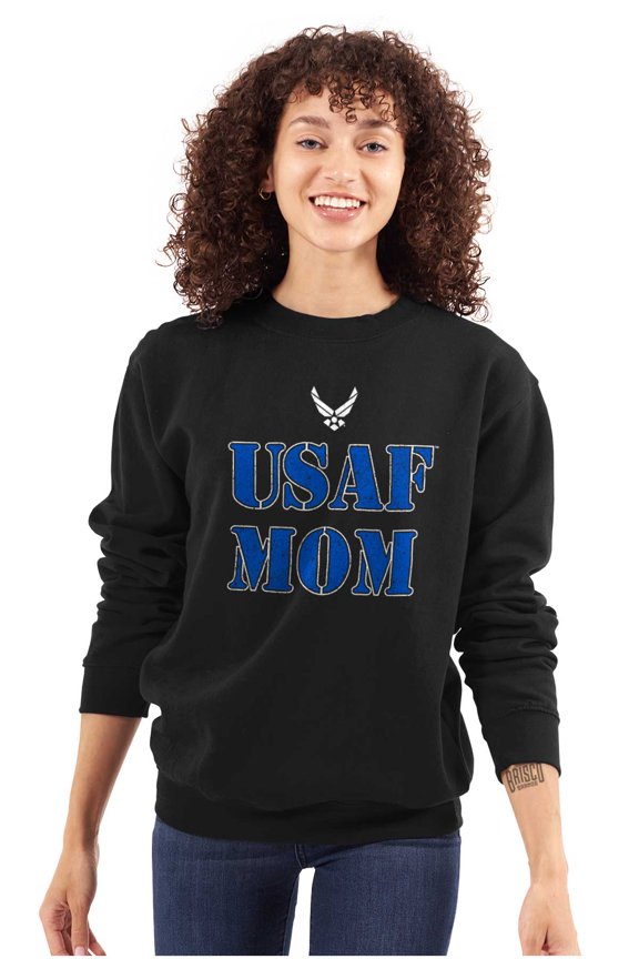 USAF Mom Family Support Women Plus Size Sweatshirt Brisco Brands 2X