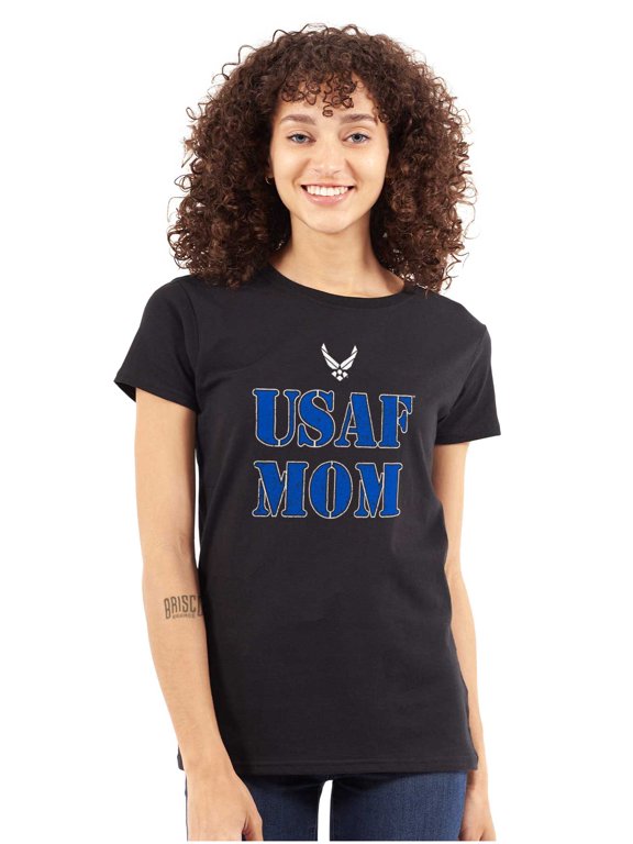 USAF Mom Family Support Women's T Shirt Ladies Tee Brisco Brands S